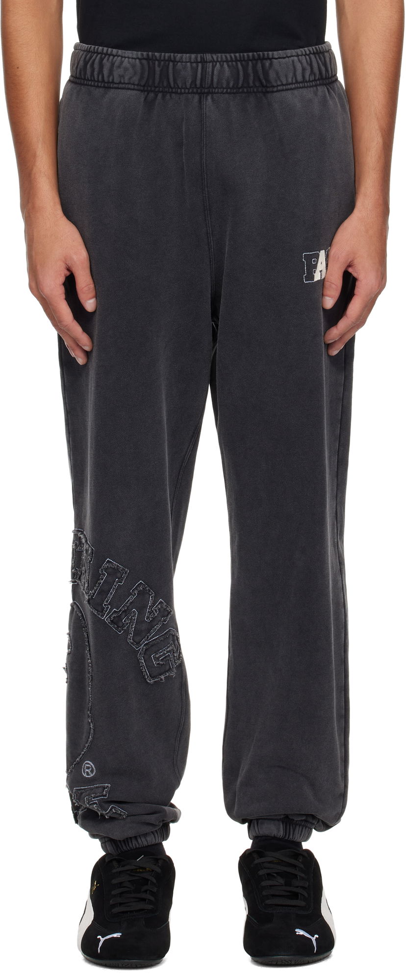 Träningsbyxor BAPE BAPE Washed Effect College Patch Sweatpants Svart | 001PTK801001M