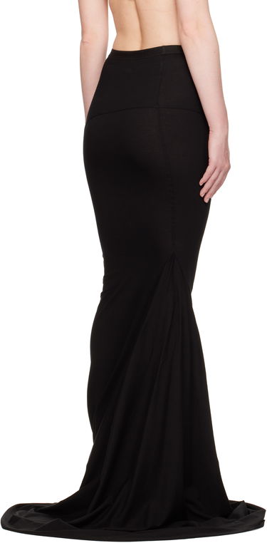 Kjol Rick Owens Rick Owens Hollywood Lido Maxi Skirt Svart | RO01E7378 JA, 2