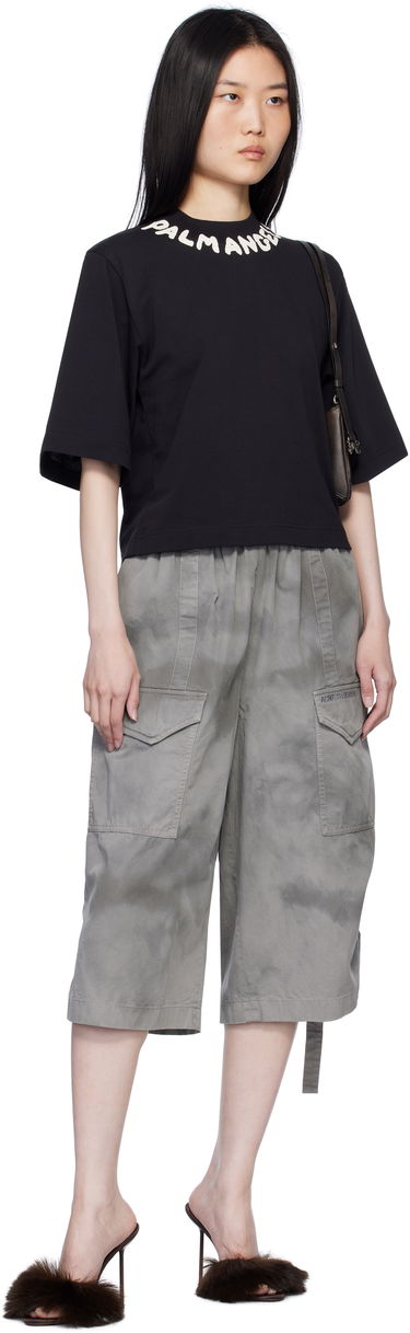 T-shirt Palm Angels Cropped Logo T-Shirt Svart | PWAA020S25JER0031003, 3