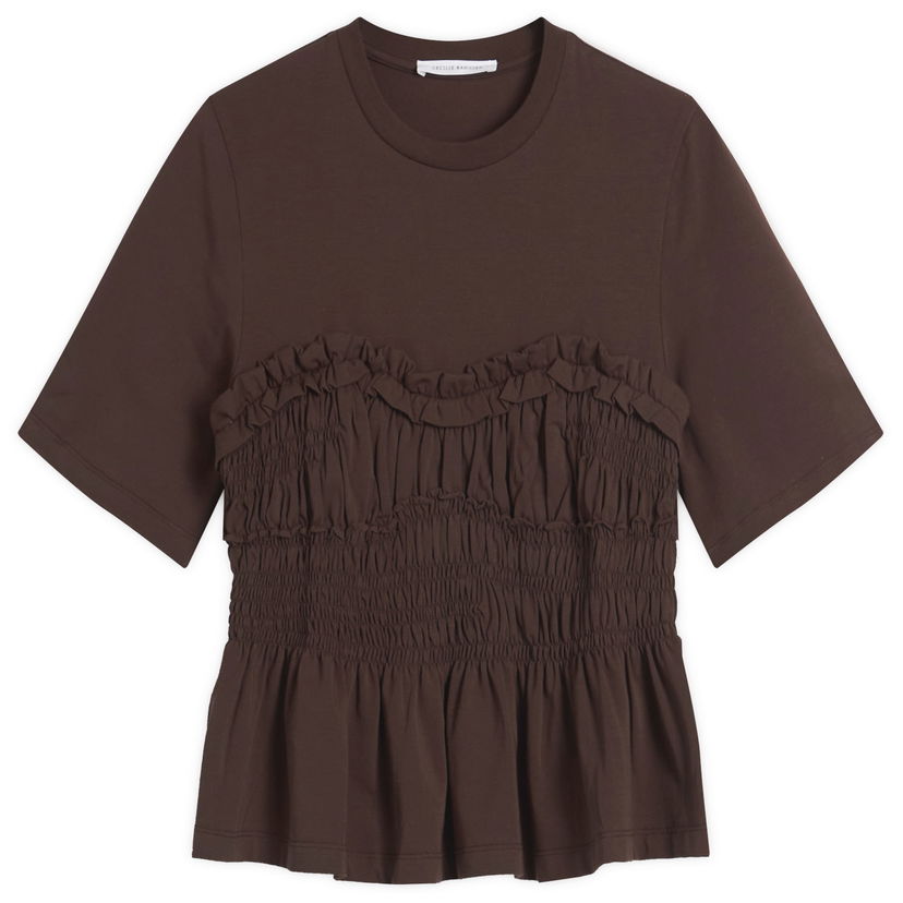 T-shirt Cecilie Bahnsen Cecilie Bahnsen Vilde Smocked T-Shirt Brun | 225RTW19004