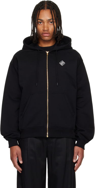 Sweatshirt Casablanca 'Casa' Chrome Full Zip Hoodie Svart | M-AW25-JTP-408-02, 0