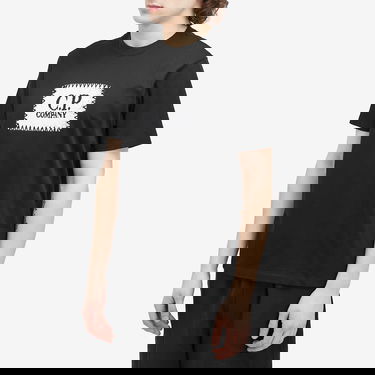 T-shirt C.P. Company C.P. Company 30/1 Logo Label T-Shirt, Size Large Svart | 18CMTS029A-005100W-999, 2