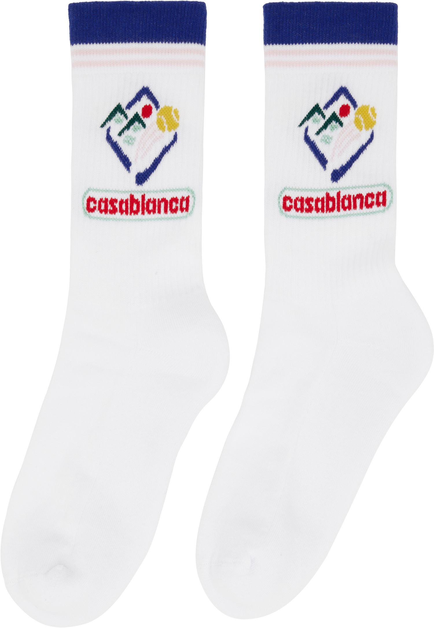 Strumpor Casablanca Casablanca Fuji Icon Socks Vit | APF25-ACC-010-04, 1
