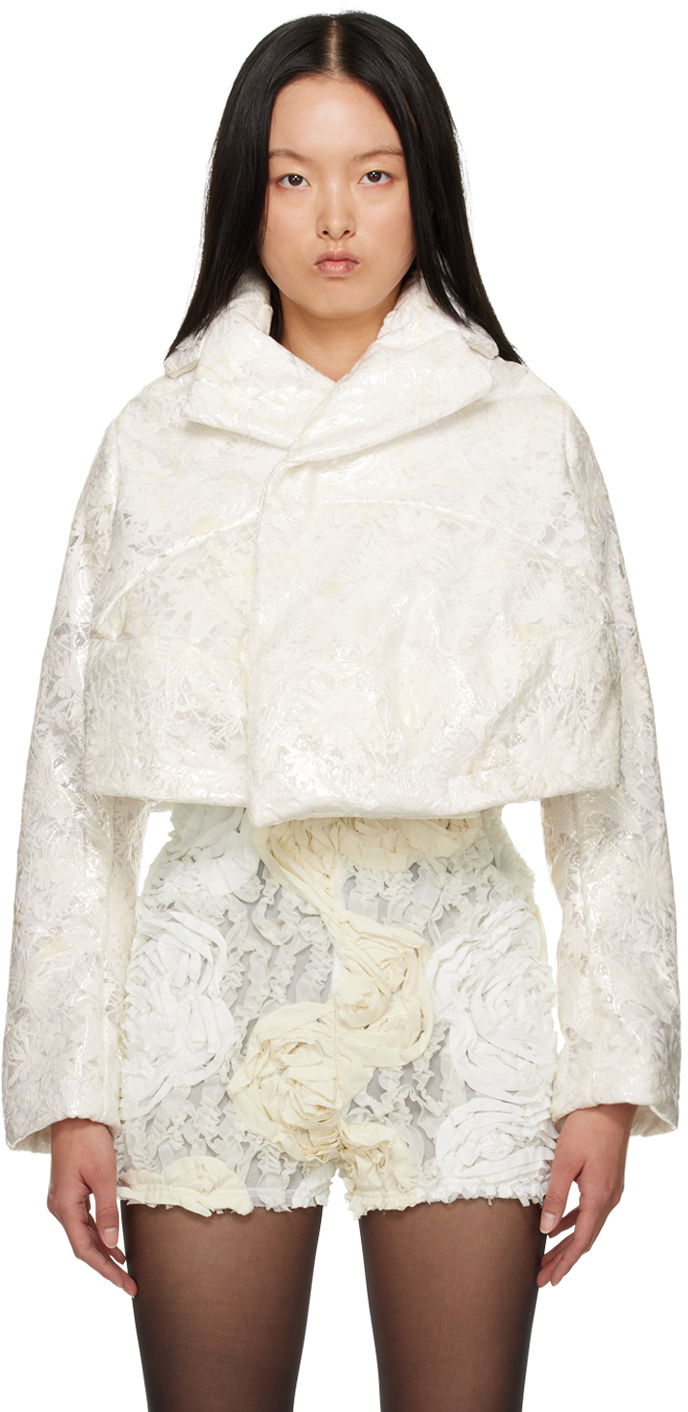 Bomberjacka Comme des Garçons Notched Cropped Jacket Vit | GK-J021-051, 0