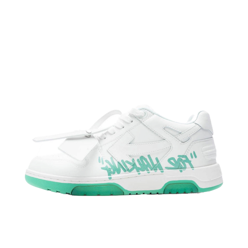 Sneakers och skor Off-White Out Of Office OOO "For Walking" Low Tops White Green Vit | OMIA189F22LEA0030155