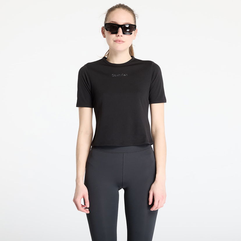 Crop top CALVIN KLEIN Calvin Klein Sport Short Sleeve Tee Svart | LVGWS4K238 UB1