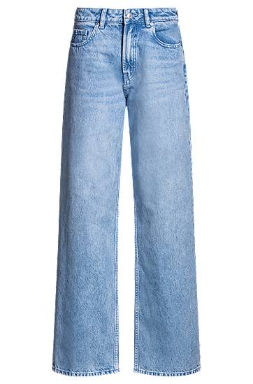 Jeans BOSS Straight-Fit Rigid Denim Jeans Blå | 50539756