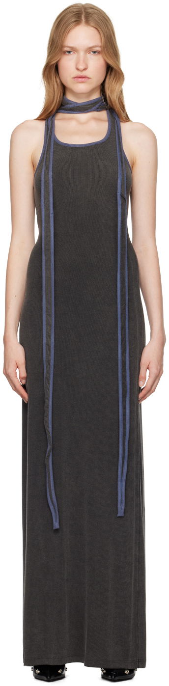 Klä Y/PROJECT Gray Multiscarf Maxi Dress Grå | 104DR010