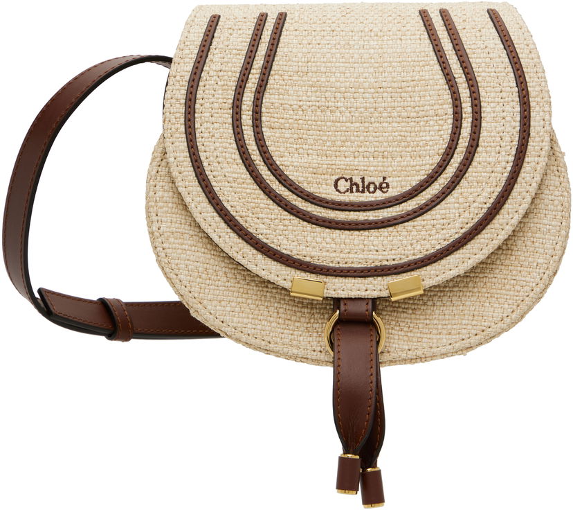 Axelväska CHLOÉ Chloé Small Marcie Saddle Bag Beige | CH25US680P19