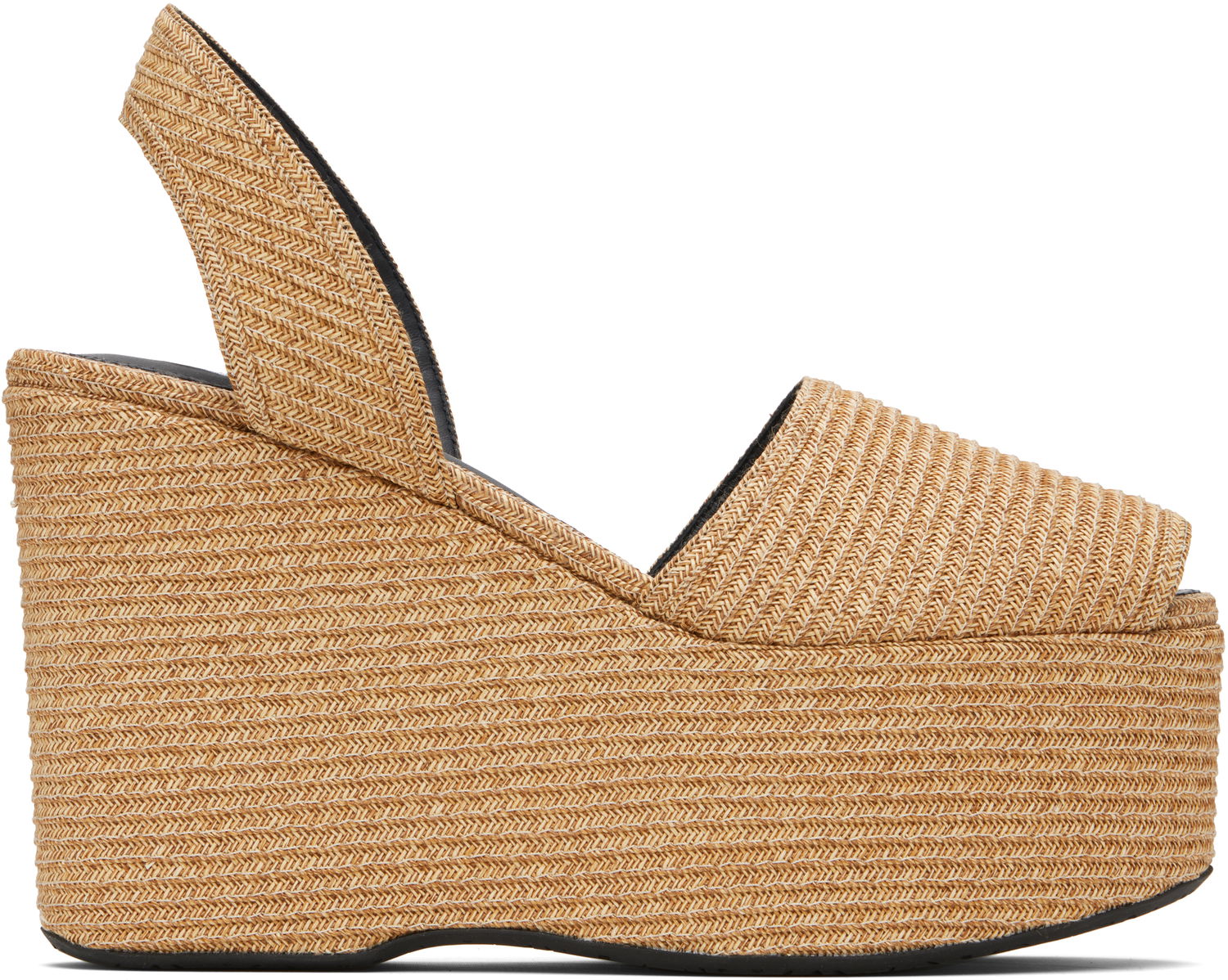 Sneakers och skor Alaïa ALAÏA Wedge Paper Straw Heeled Sandals Beige | AA3S129TK054, 0