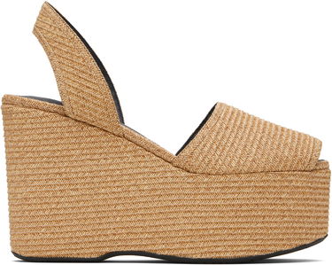 Sneakers och skor Alaïa ALAÏA Wedge Paper Straw Heeled Sandals Beige | AA3S129TK054, 0
