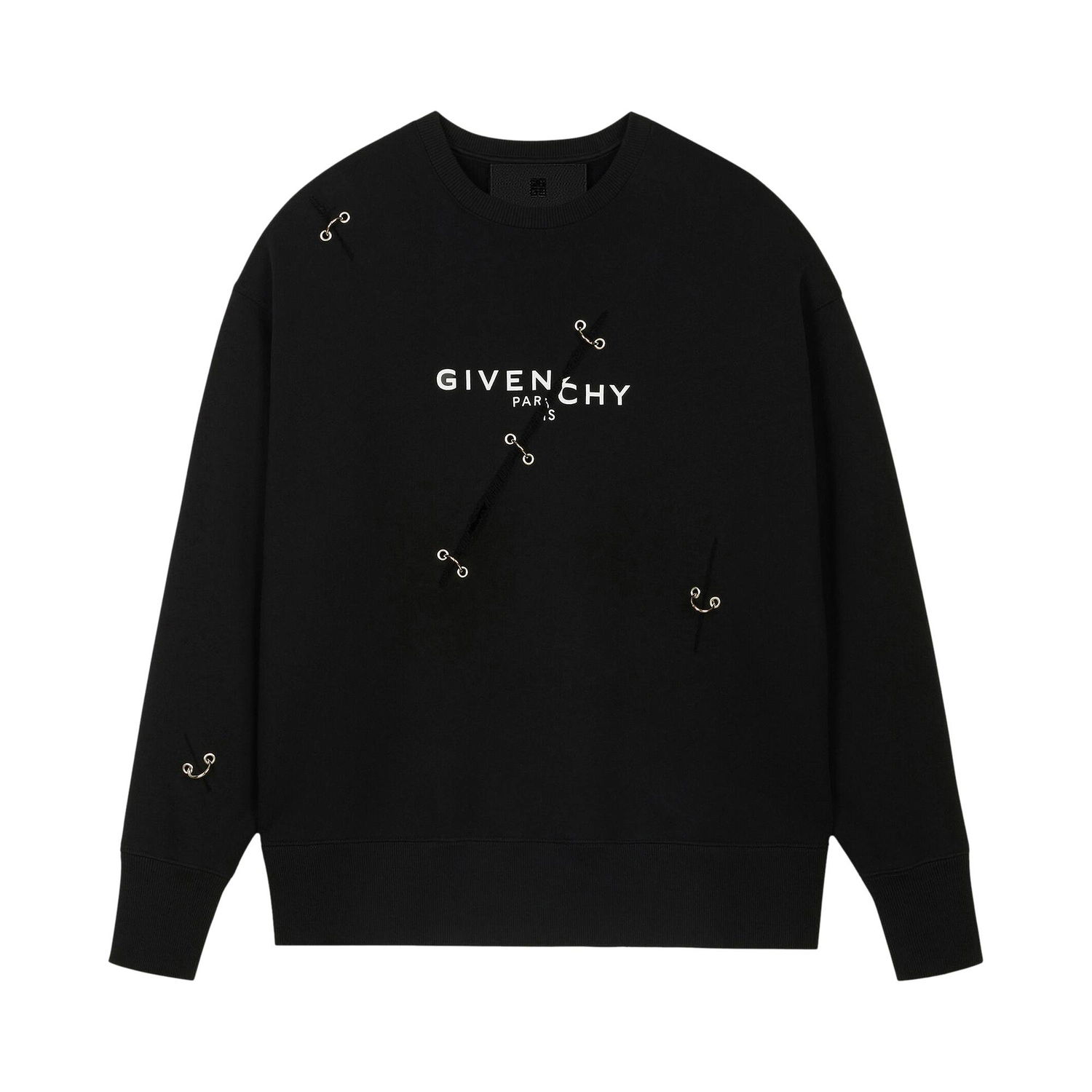 Sweater Givenchy Oversized Crewneck Svart | BMJ0B83Y69 001, 1