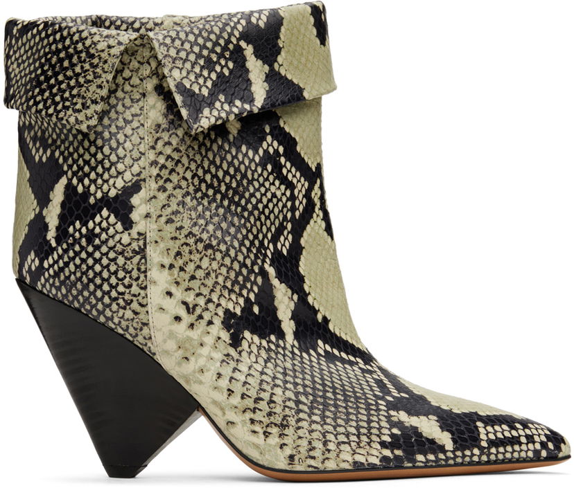 Sneakers och skor ISABEL MARANT Isabel Marant Lulya Snakeskin Ankle Boots Grön | 23HBO0072FA-A4A22S