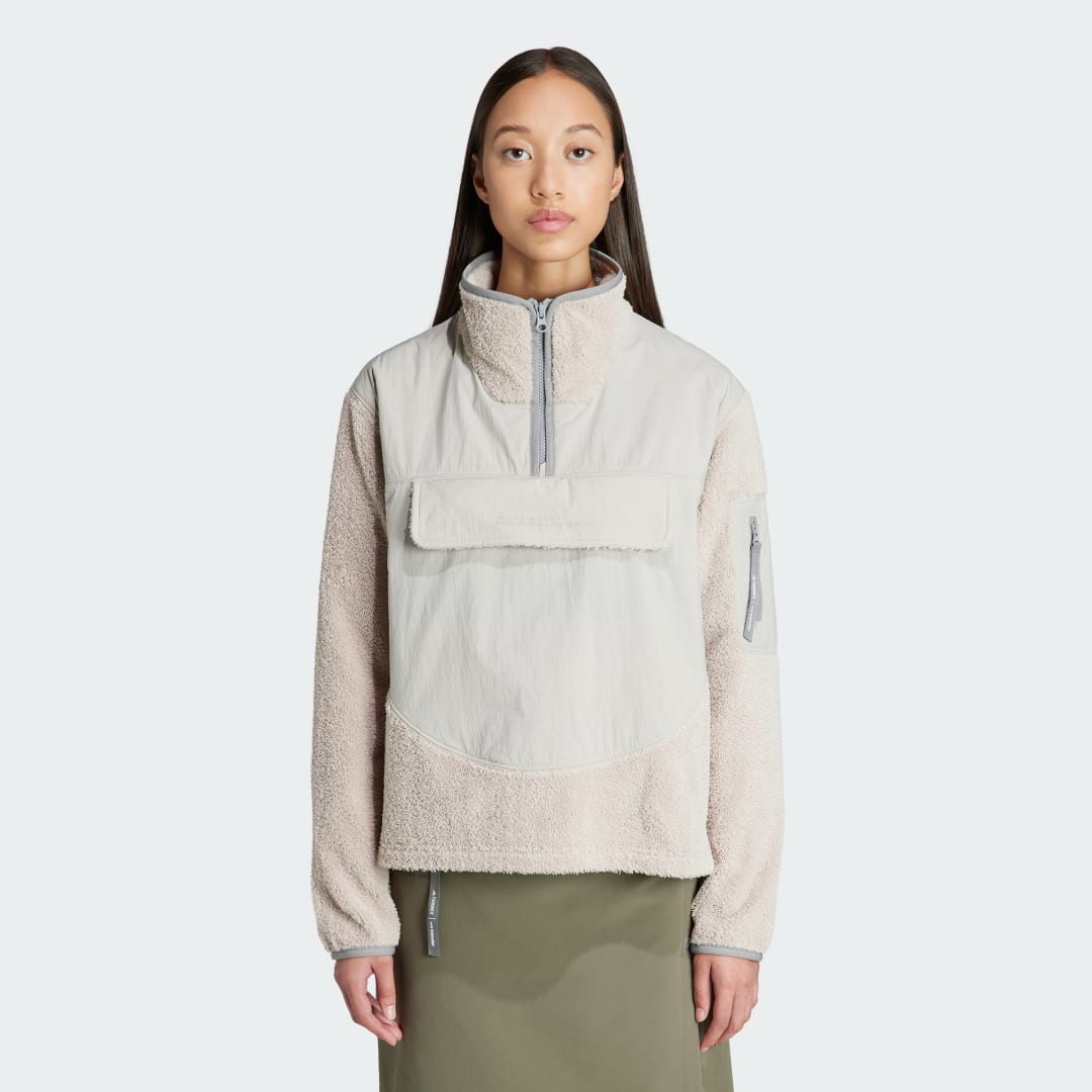 Sweatshirt adidas Performance Terrex + and wander Xploric Half-Zip Sweatshirt Beige | IB4814, 1