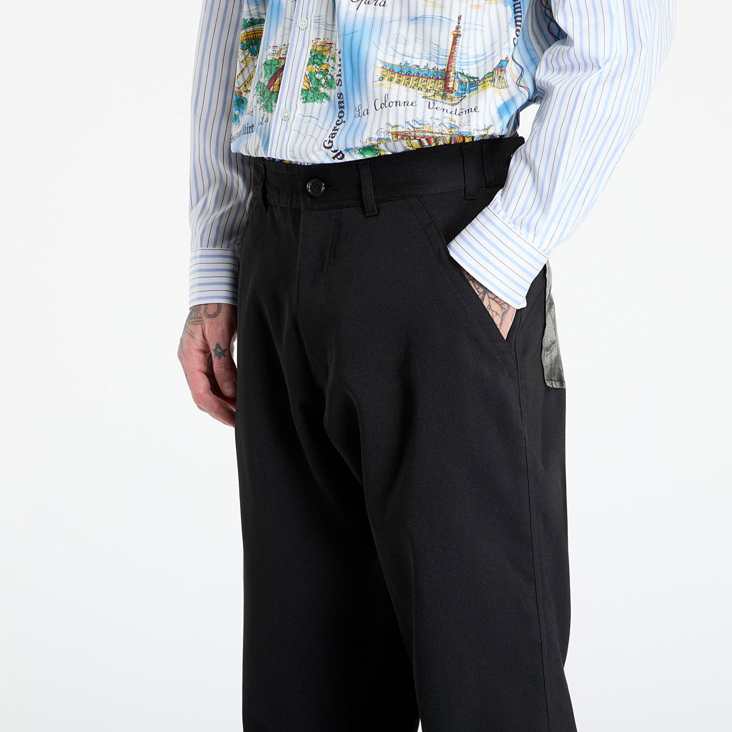 Byxor Comme des Garçons Comme des Garçons SHIRT Trousers With Patch Pockets Svart | FP-P501-W25 Black, 1