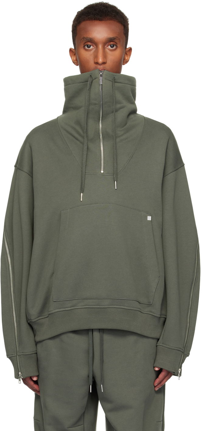 Sweatshirt Helmut Lang Helmut Lang Suitcase Quarter-Zip Sweatshirt Grön | O06HM501