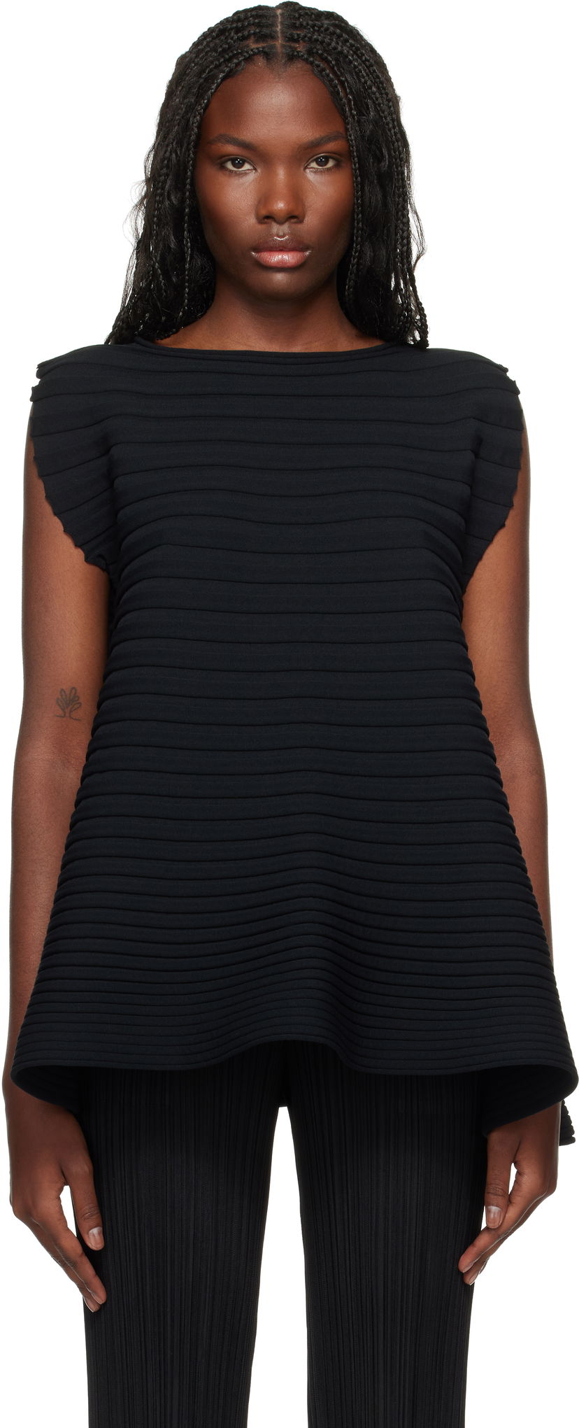 T-shirt Pleats Please Issey Miyake Knit Top Svart | PP48KK791