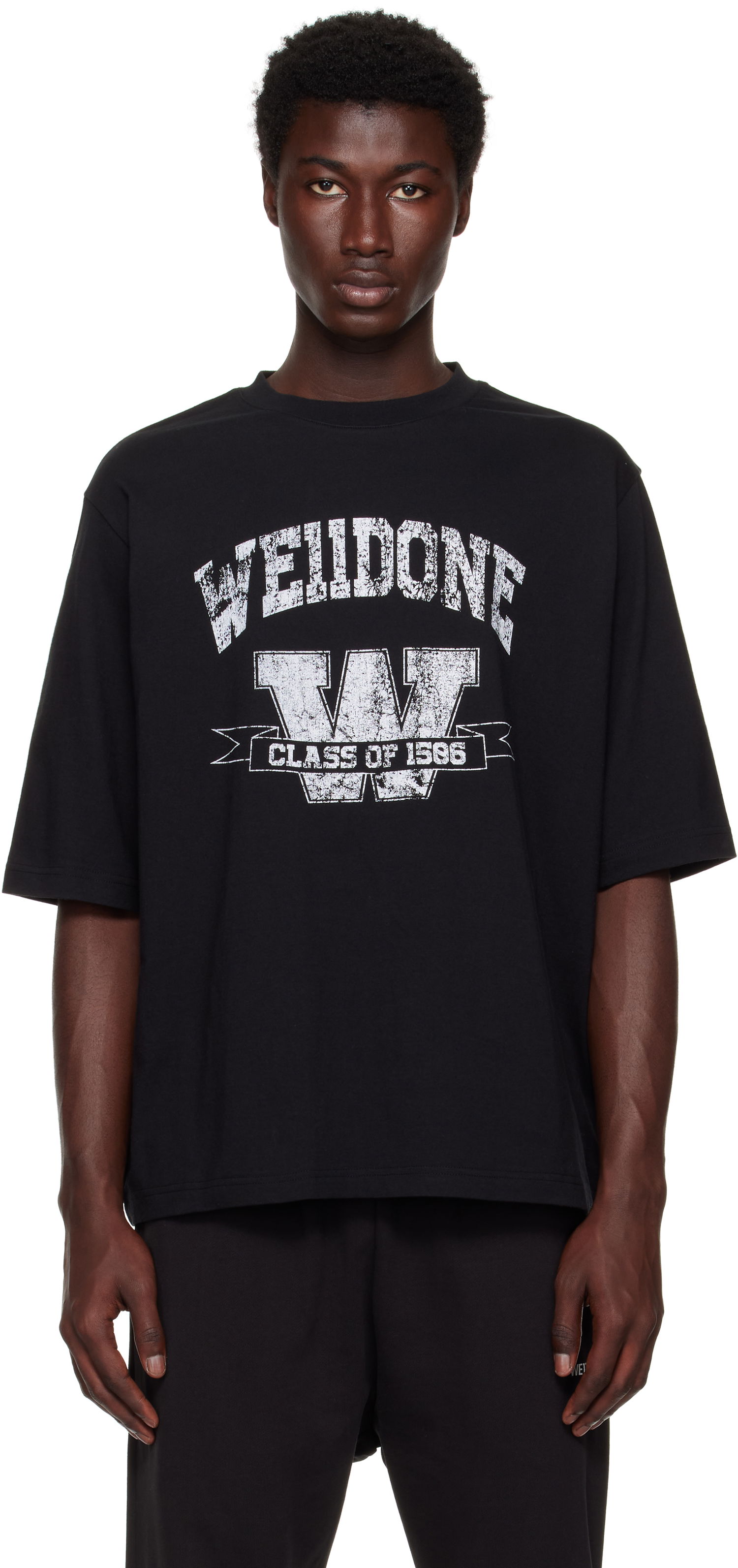 T-shirt We11done We11done Printed University T-Shirt Svart | WD-TT2-25-743-U-BK, 0