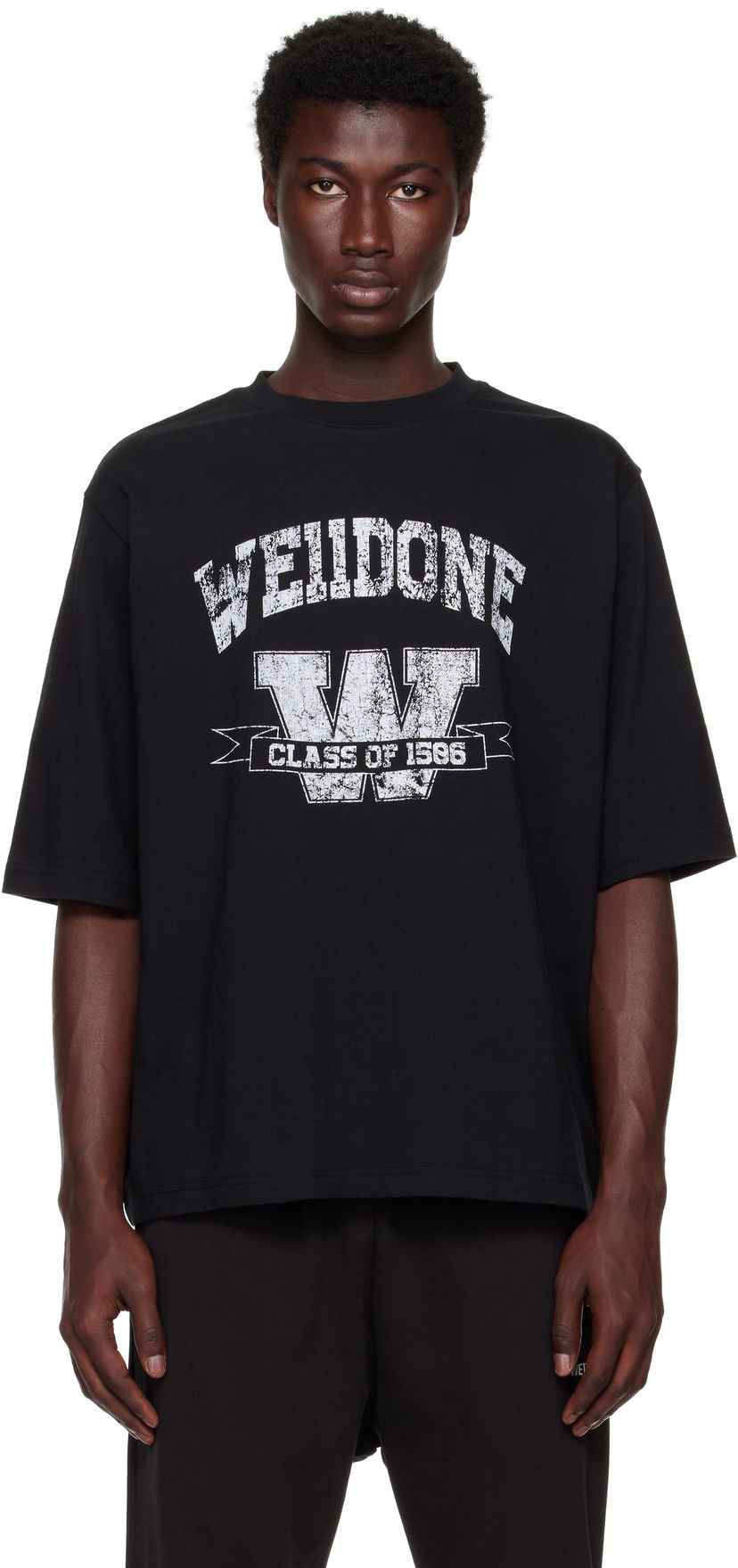 T-shirt We11done We11done Printed University T-Shirt Svart | WD-TT2-25-743-U-BK