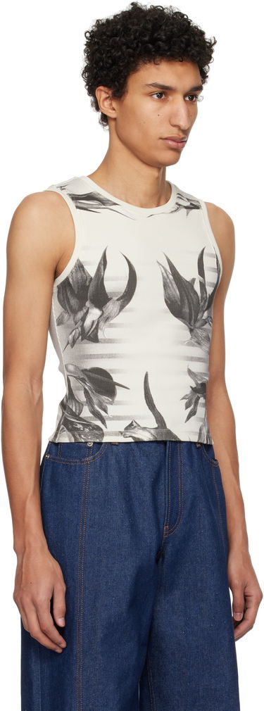 Linne Jean Paul Gaultier Jean Paul Gaultier Flower Body Morphing Tank Top Vit | 25/33-F-DB049-J579-010200, 1