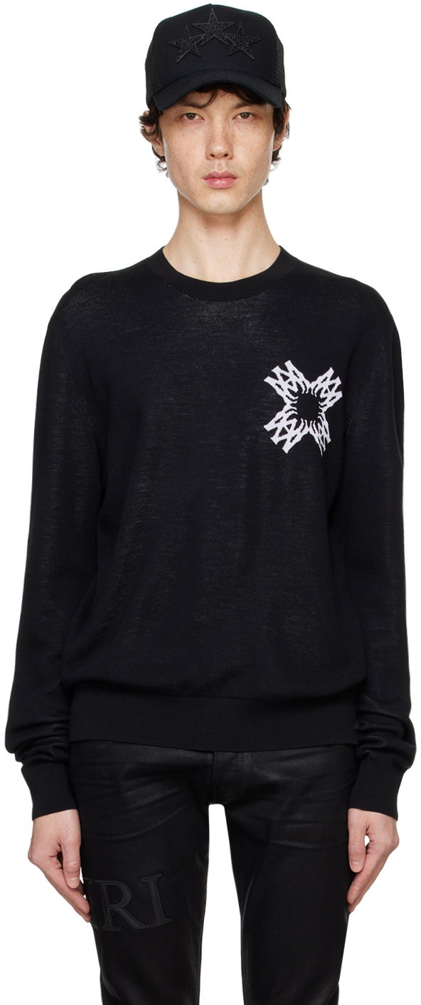 Sweater AMIRI AMIRI MA Quad Crewneck Sweater Svart | AMKNCW1066