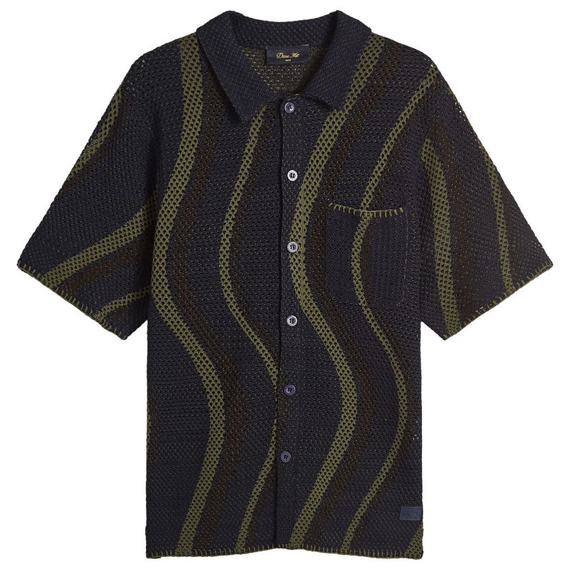 Skjorta Dime Dime Soleil Knit Short Sleeve Shirt Grön | DIMESU257-NVY