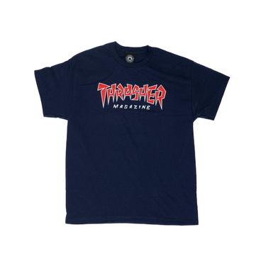 T-shirt Thrasher Skate Mag Jagged Logo Tee Mörkblå | 145081, 0