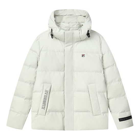 Pufferjacka FILA Embroidered Logo Hooded Down Jacket Vit | F11M148901F-LG