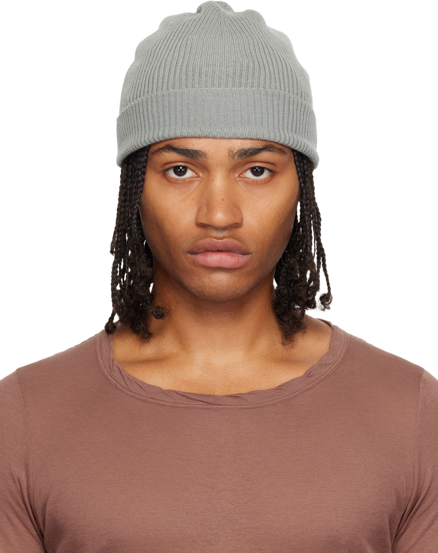Mössa Rick Owens Rick Owens Concordians Ribbed Beanie Grå | RU02E1495 RIBM, 0