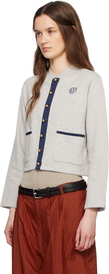 Sweater Bode Bode Heathered Cropped Cardigan Grå | WRS25CS019, 3
