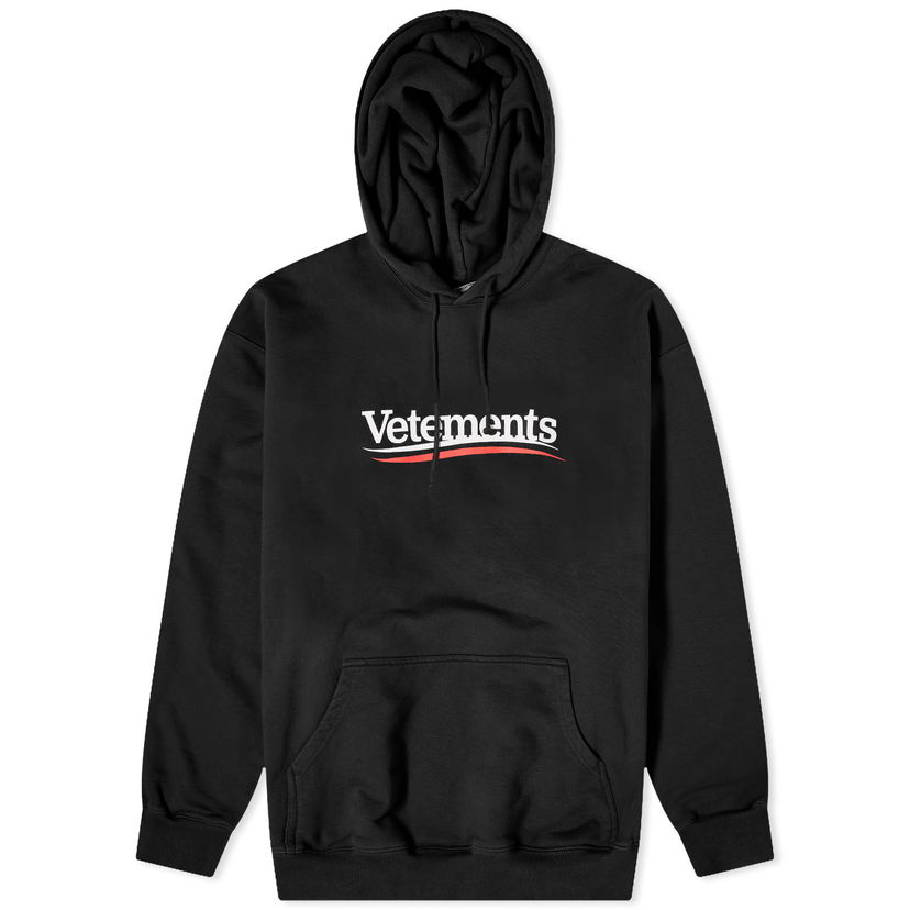 Sweatshirt VETEMENTS Campaign Logo Hoodie Svart | UE64HD440B