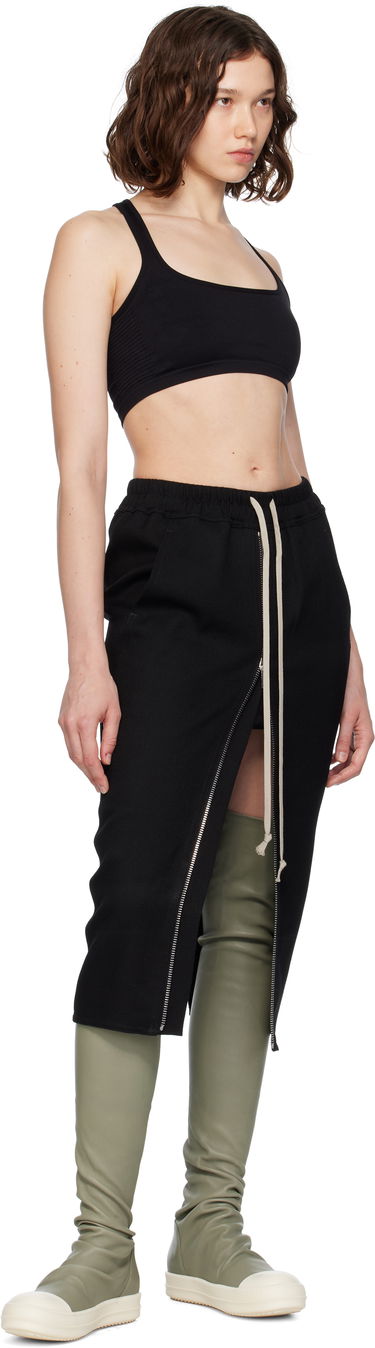 Kjol Rick Owens Rick Owens Zipped Short Pillar Midi Skirt Svart | RP02E4375 WD, 3