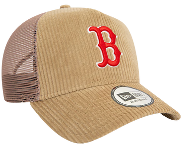 Keps New Era MLB Boston Red SoxCord 9FORTY E-Frame Adjustable Trucker Cap Beige Universal Beige | 60565522, 3