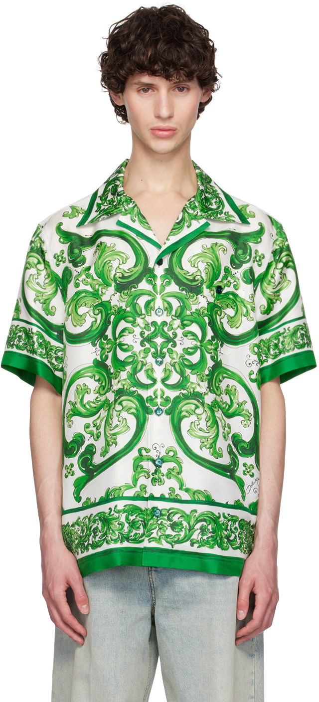 Skjorta Dolce & Gabbana Print Shirt Grön | G5JH9THI1S6