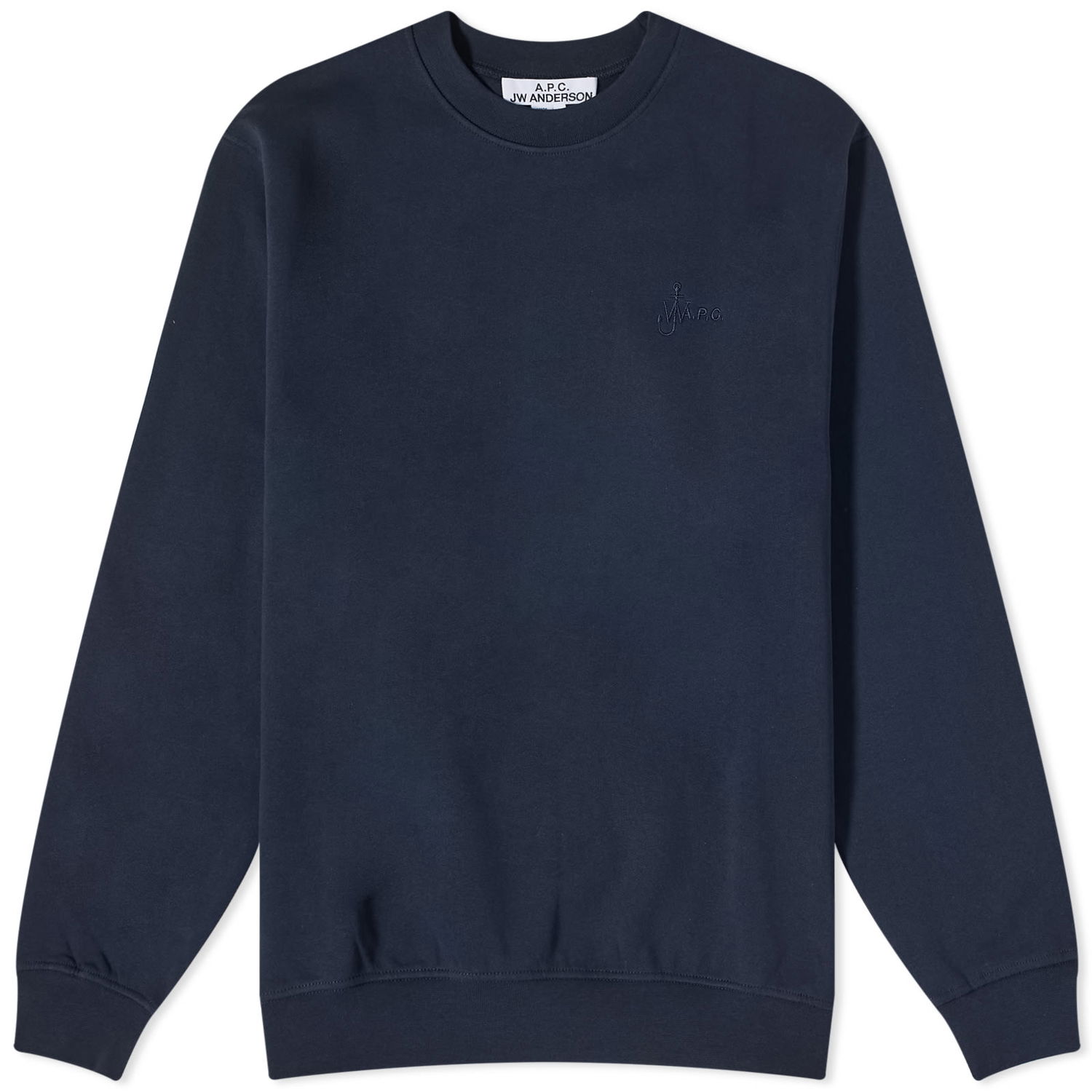 Sweater A.P.C. JW Anderson x Rene Embroidered Logo Crewneck Mörkblå | COGVB-M27830-IAK, 0
