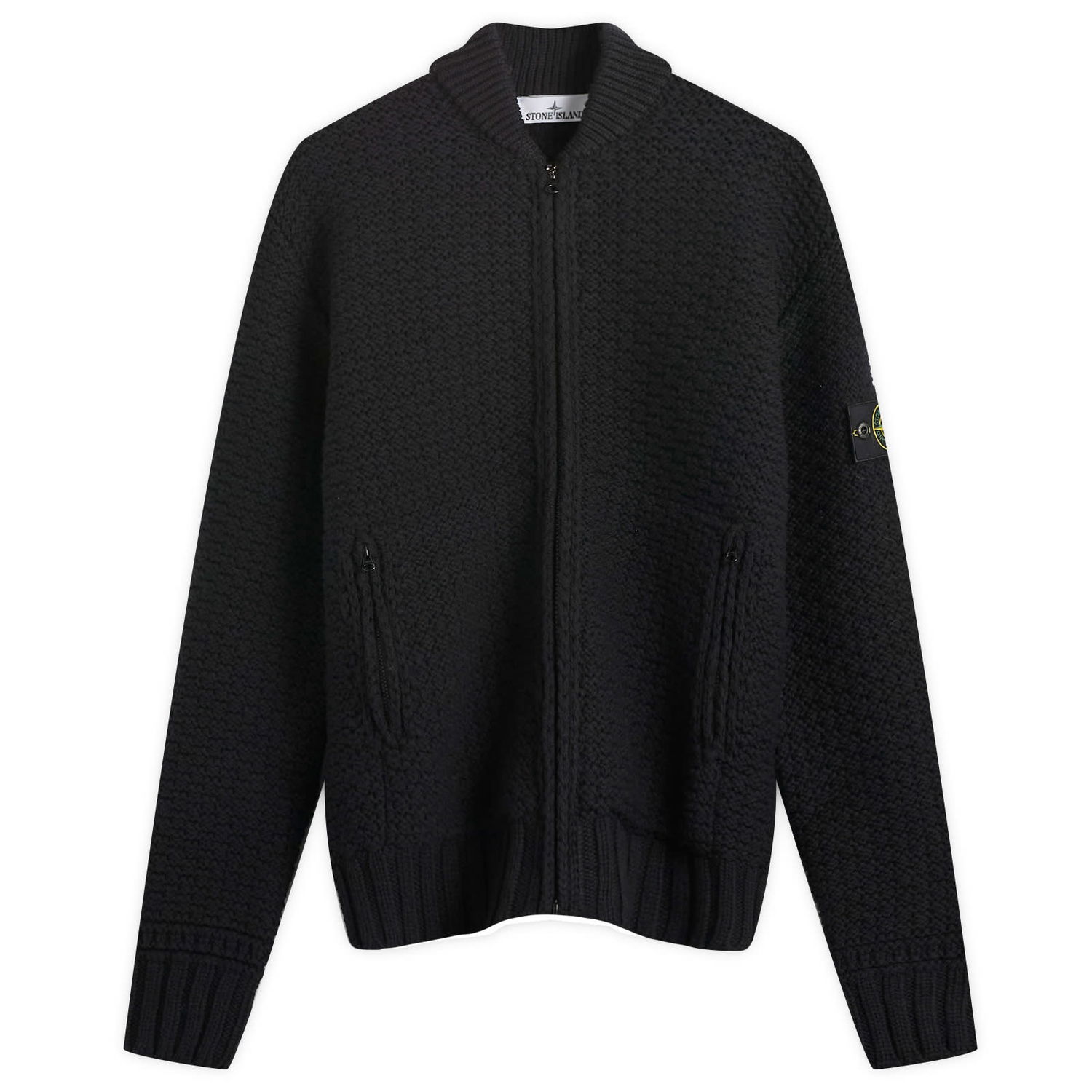 Bomberjacka Stone Island Pure Wool Knitted Full-Zip Bomber Jacket Svart | K2S155100055-V0029, 0