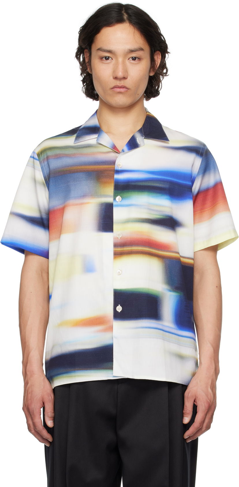 Skjorta Paul Smith PS Paul Smith Motion Blur Short-Sleeve Shirt Flerfärgad | M2R-695U-P22285-01