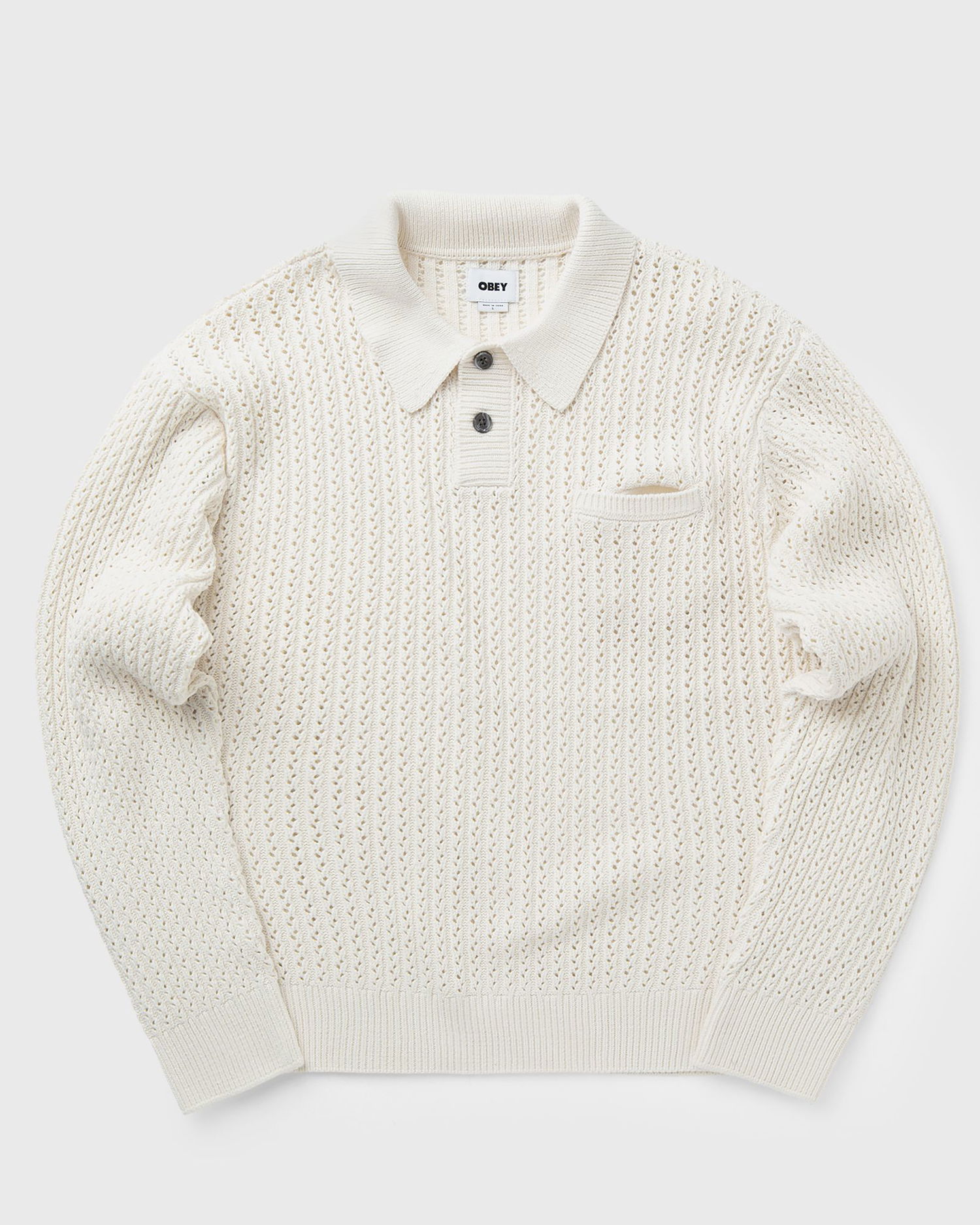 Sweater OBEY Obey Duane Polo Knit Sweater Vit | 151000112-NAT, 0