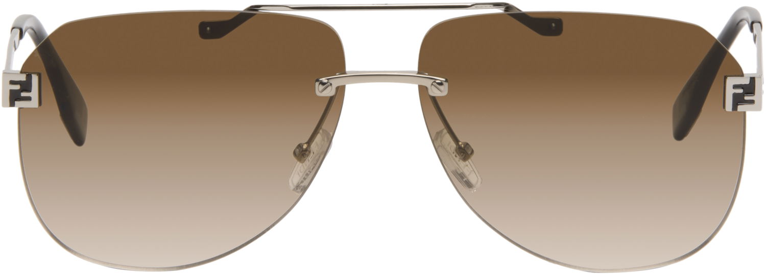 Solglasögon FENDI Rimless Aviator Gradient 'Fendi' Sky Sunglasses Brun | FE40115UM6116F 840126859904, 0