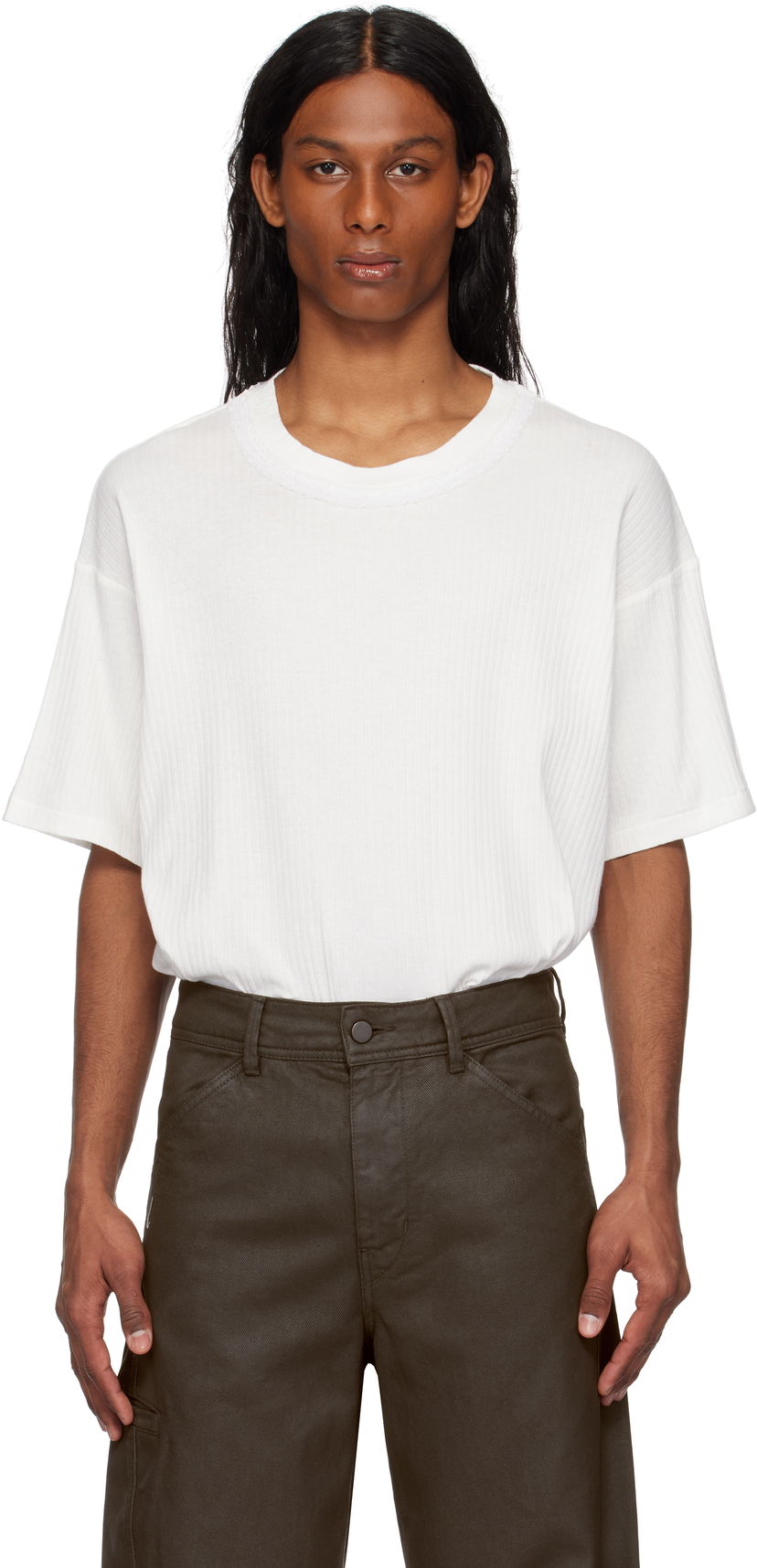 T-shirt Bode Bode Beaded Salt Marsh T-shirt Vit | MRS25CS031