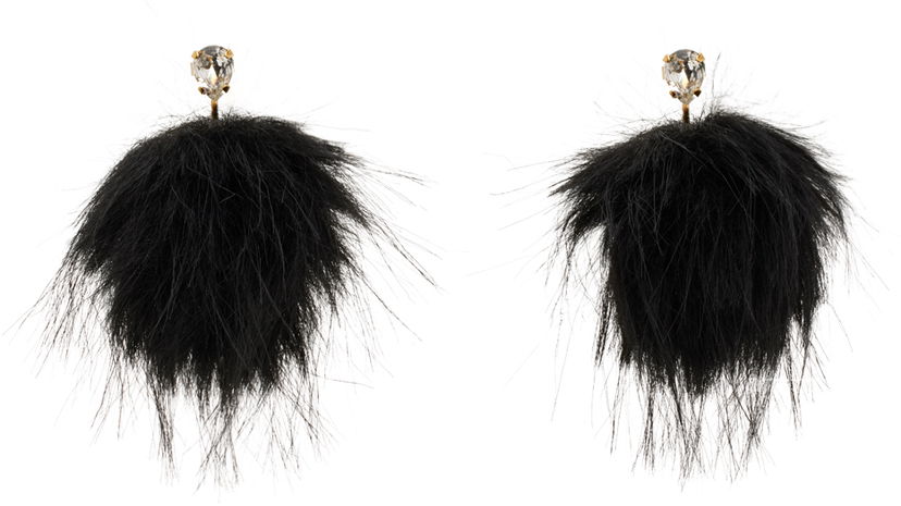 Örhängen Simone Rocha Simone Rocha Crystal Stud Pompom Earrings Svart | ERG505 1090