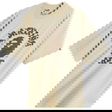 T-shirt BAPE A Bathing Ape Collegeonogram Relaxed Fit T-Shirt, Size Large Beige | 001TEL301322M-BEI, 1