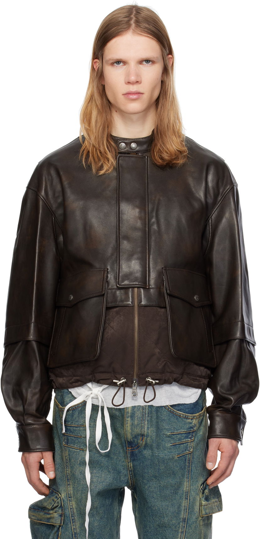 Bomberjacka Andersson Bell Quilted Bomber Leather Jacket Brun | awa631m
