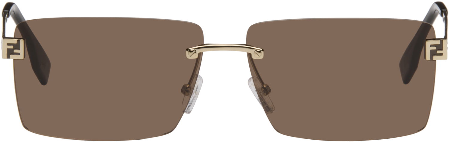 Solglasögon FENDI Sky Rectangular Rimless Sunglasses Brun | FE40165UM6032E 840126860023, 0