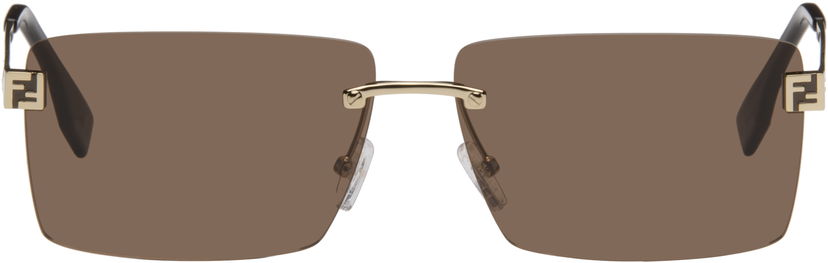 Solglasögon FENDI Sky Rectangular Rimless Sunglasses Brun | FE40165UM6032E 840126860023