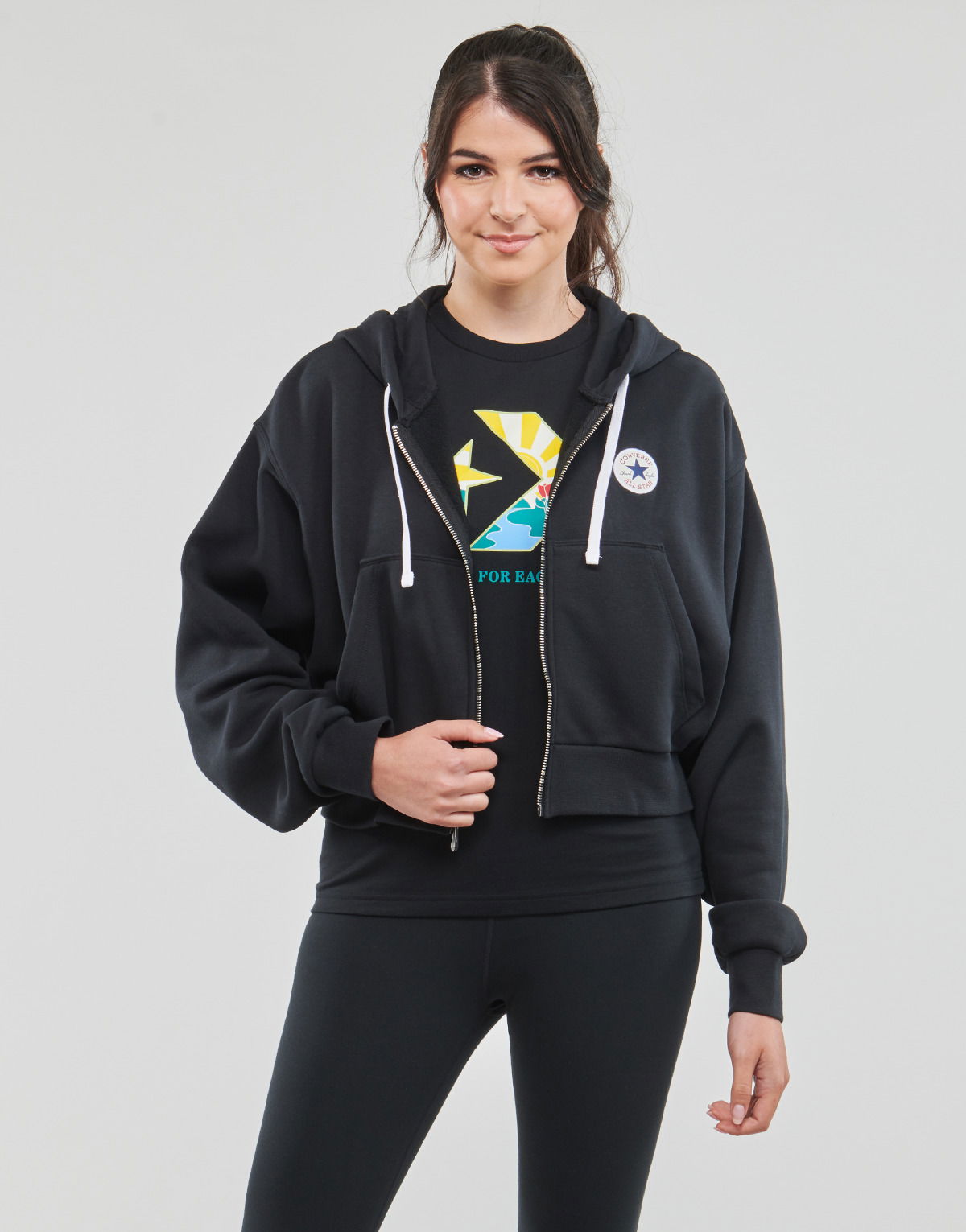 Sweatshirt Converse Retro Chuck Hoodie Svart | 10025888-A01, 1