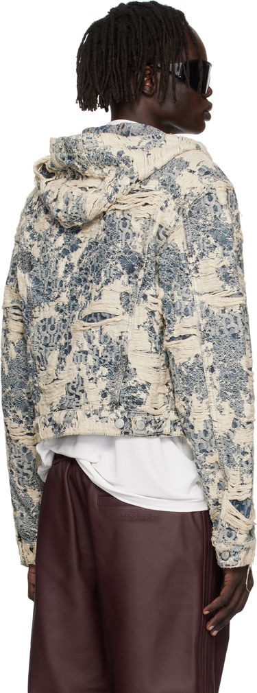 Jacka Acne Studios Acne Studios Hooded Distressed Denim Jacket Blå | C90202-, 3