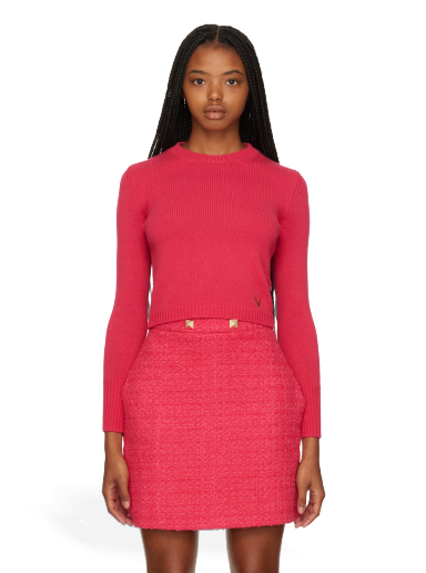 Sweater Valentino Cropped Sweater Rosa | 1B3KC34I7EV