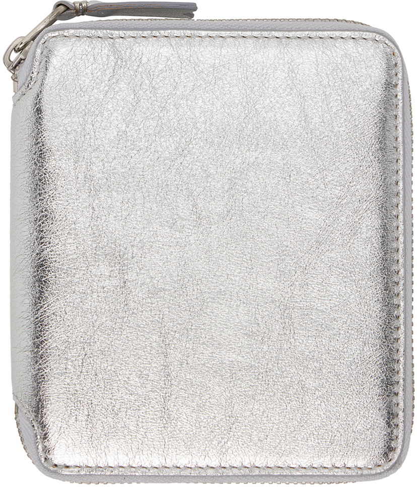 Plånbok Comme des Garçons Silver Leather Wallet Metallisk | SA2100G