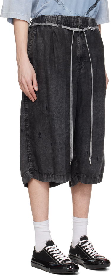 Shorts Maison MIHARA YASUHIRO MMY Aged Linen Wide Shorts Svart | A14PT034, 1